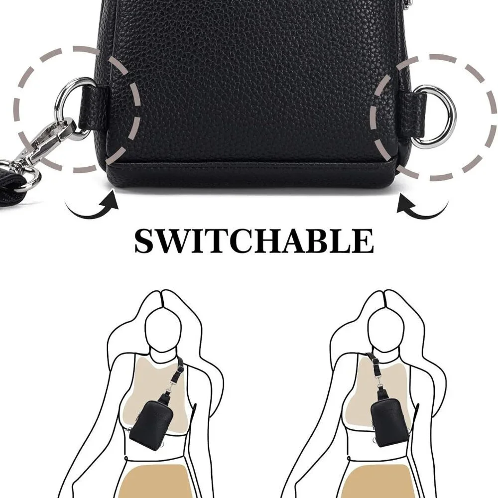 Small Crossbody Sling Bag for Women Vegan Leather with Card Slots
